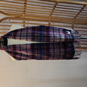 House of Scotland purple plaid 100% lambswool scarf luxury